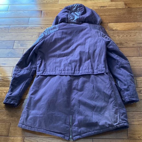 Brand New Military Style Coat with Distressed Leather Accents - Picture 7 of 8